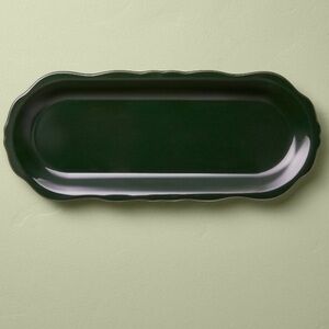 HEARTH & HAND NWT stoneware reactive glaze oval serving tray -green
